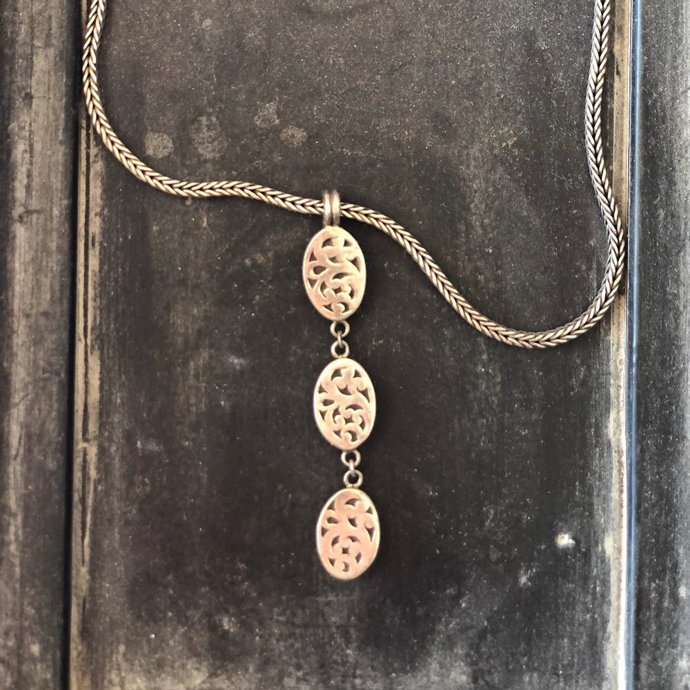 Lois Hill Vintage Sterling Silver Pendant Necklace